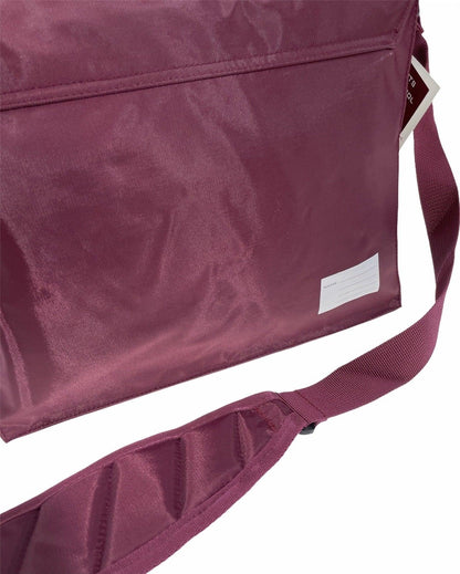 Leuts Tote Library Shoulder Bag School Book Books Carry Storage Messenger - Maroon - Mekamart Australia