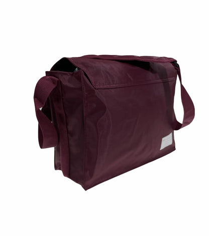 Leuts Tote Library Shoulder Bag School Book Books Carry Storage Messenger - Maroon - Mekamart Australia