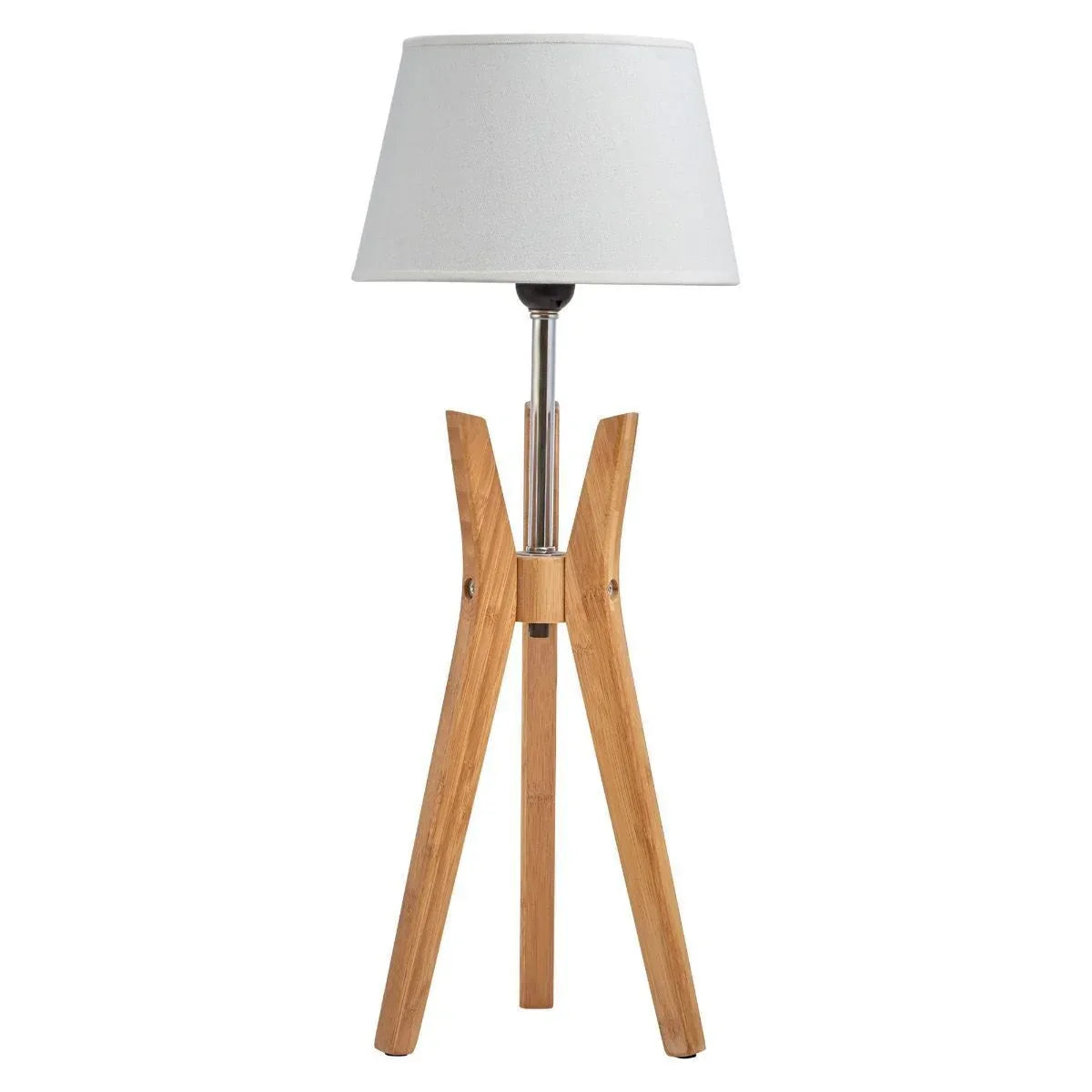 Bamboo Tripod Table Lamp Desk Modern Rustic Geo Light w Linen Shade - Mekamart Australia