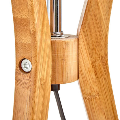 Bamboo Tripod Table Lamp Desk Modern Rustic Geo Light w Linen Shade - Mekamart Australia