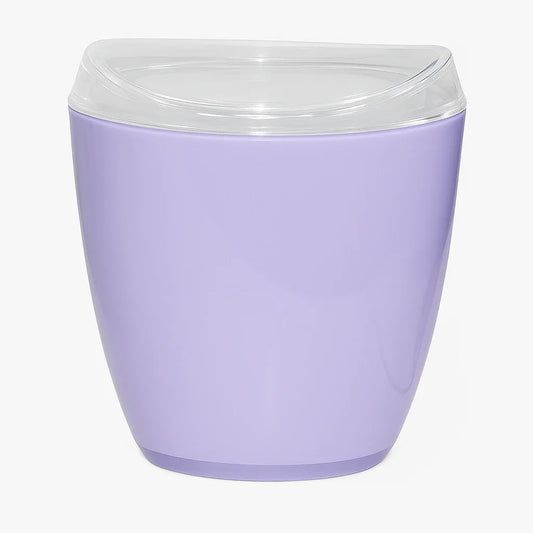 Oval Swing Top Waste Rubbish Bin Acrylic Lightweight Compact Bathroom Office in Purple - Mekamart Australia