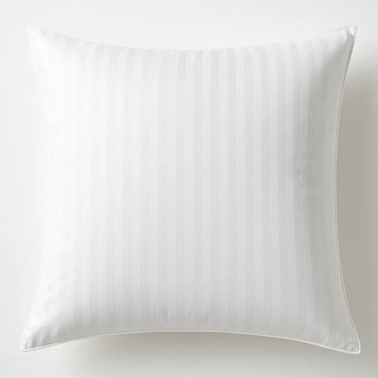 100% Cotton European Pillowcase 400 Thread Count Hotel Quality - Striped White - Mekamart Australia