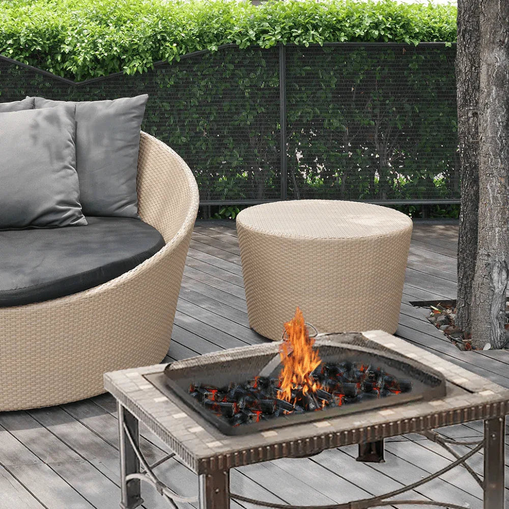 30" Square Slate Tile Fire Pit Outdoor Patio Heater Fireplace - Mekamart Australia