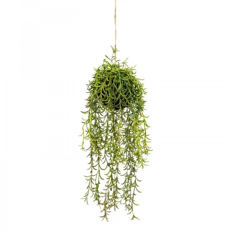 60cm Moss Ball w Senecio Hanging Artificial Plant Flower (with Rope) Fake - Mekamart Australia