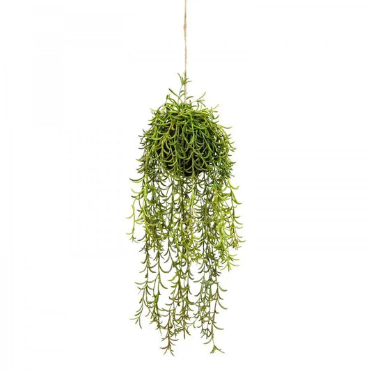 60cm Moss Ball w Senecio Hanging Artificial Plant Flower (with Rope) Fake - Mekamart Australia