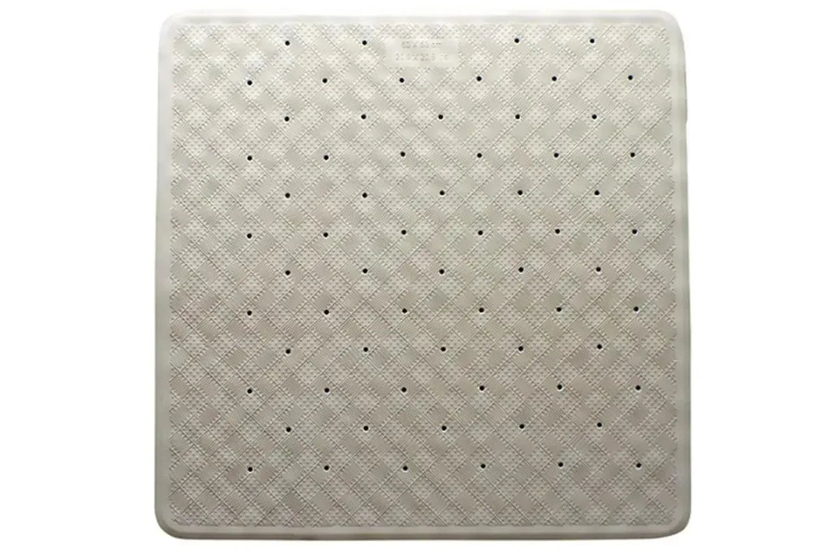 Square Anti Slip Loofah Shower Rug Non Slip Bathroom Bath Mat Water Drains Beige - Mekamart Australia