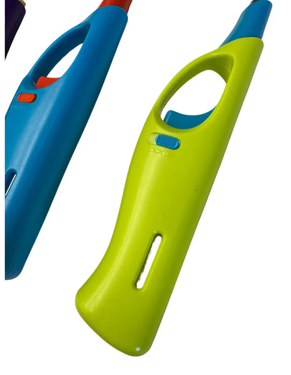4x Long Gas Lighter for BBQ Kitchen Cigarette w/ Safety Lock - Assorted Colours - Mekamart Australia