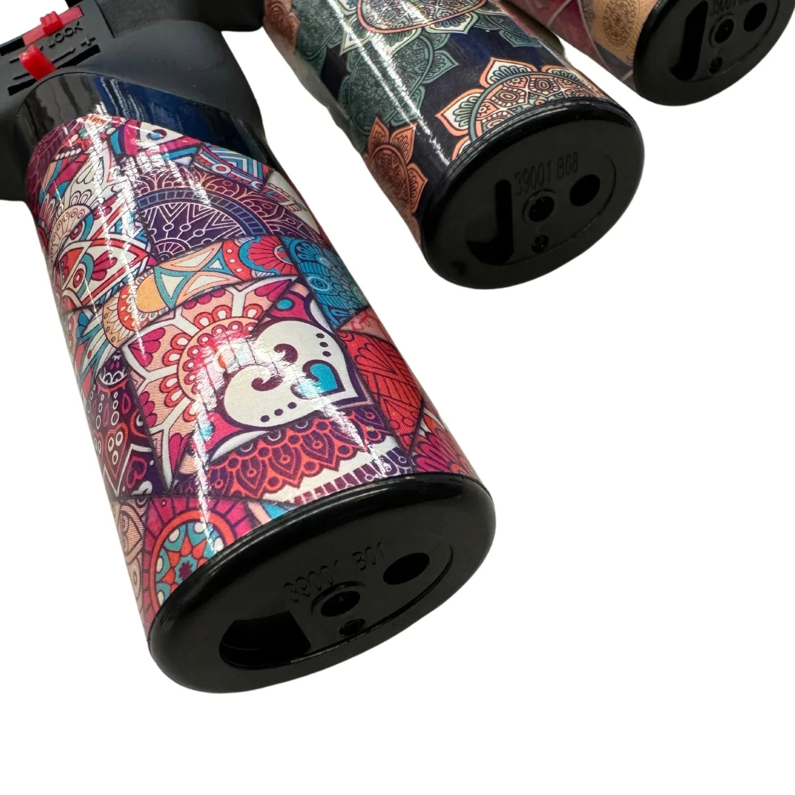 1x Jet Gas Lighter Torch Gun Gas w/ Refillable Butane & Safety Lock - Assorted Colours - Mekamart Australia