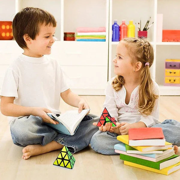 Educational Toy Triangle Speed Cube Pyramid Brain Teaser Puzzle Magic - Mekamart Australia