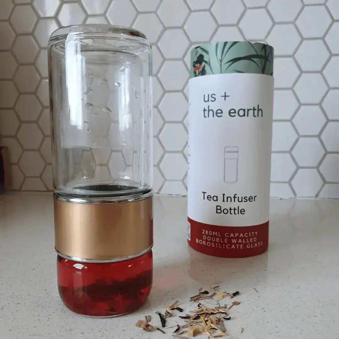 Double Wall Glass Tea Infuser Bottle - Mekamart Australia