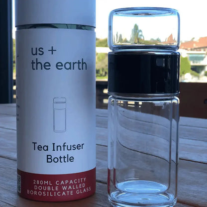 Double Wall Glass Tea Infuser Bottle - Mekamart Australia