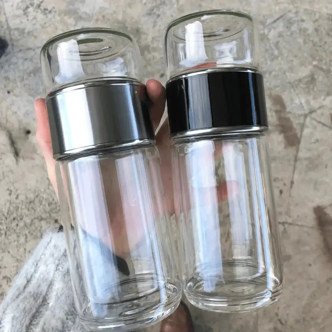 Double Wall Glass Tea Infuser Bottle - Mekamart Australia