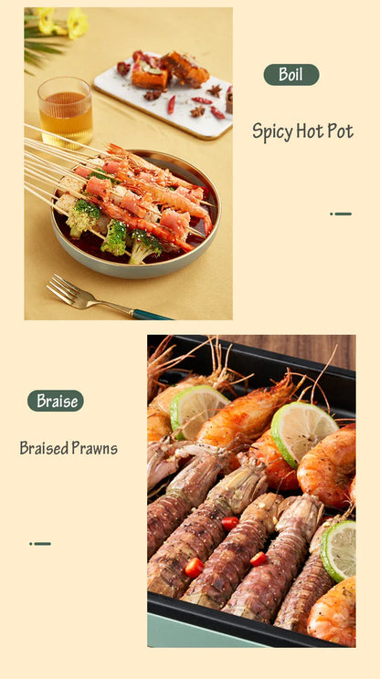 BEAR Multi-functional 2-in-1 Cooking Hot Pot And Griddle Barbecue Machine DKL-C15L1 - Mekamart Australia