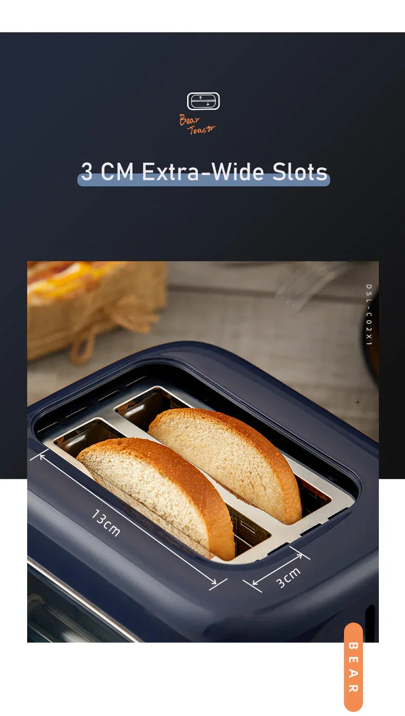 BEAR Double Slots Bread Toaster With Glass Window DSL-C02X1 - Mekamart Australia