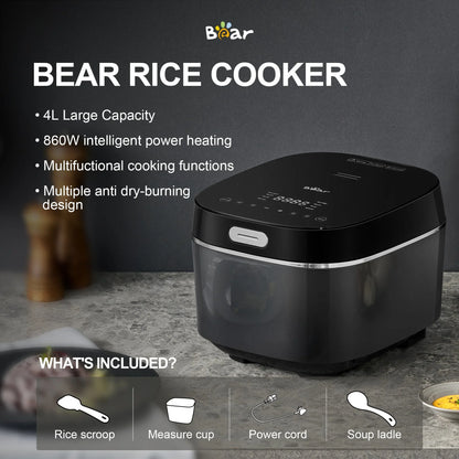 BEAR 4 Litre Intelligent Power Heating Rice Cooker DFB-Q40R5 - Mekamart Australia