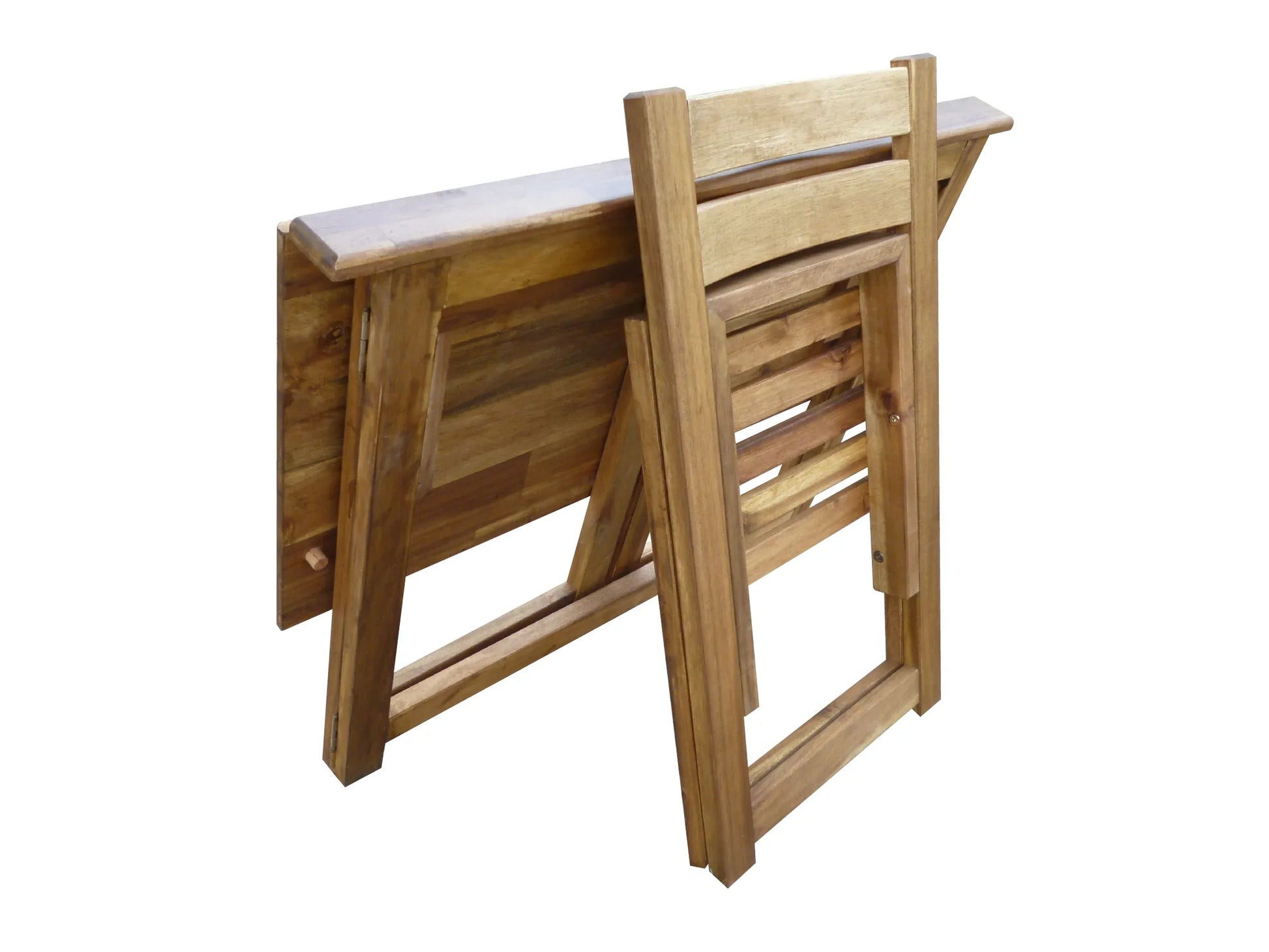 Hardwood Foldable Teen Desk Set (Acacia) - Mekamart Australia