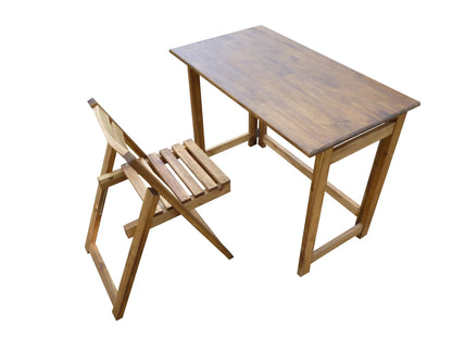 Hardwood Foldable Teen Desk Set (Acacia) - Mekamart Australia