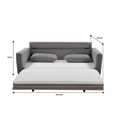 SHASA 2 Seater Pull-out Sofa bed Grey celadon - Mekamart Australia