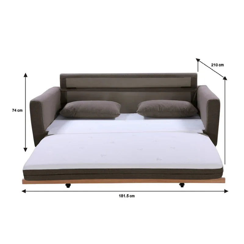 SHASA 2 Seater Pull-out Sofa bed Grey taupe - Mekamart Australia