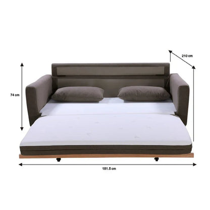 SHASA 2 Seater Pull-out Sofa bed Grey taupe - Mekamart Australia