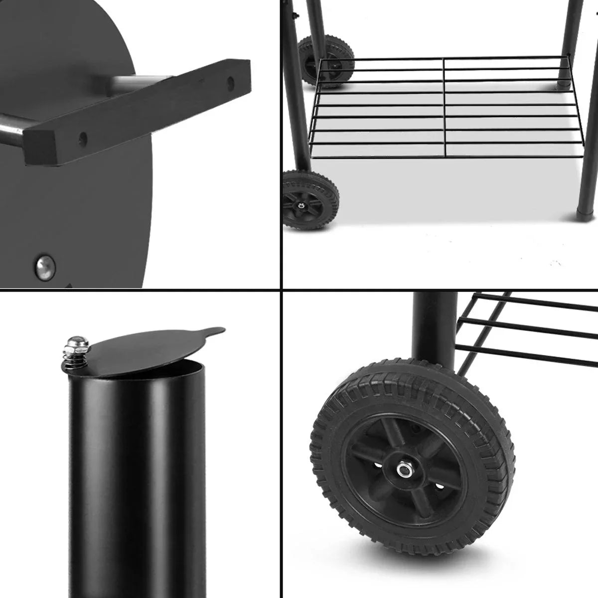 2 in1 BBQ Smoker Charcoal Grill Roaster Portable Offset Outdoor Camping Barbecue - Mekamart Australia