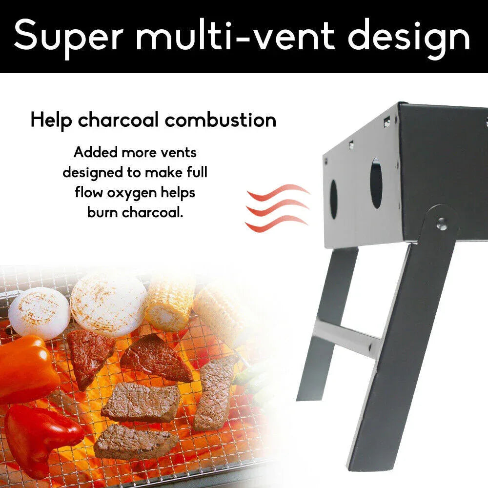 Outdoor Camping Portable & Foldable Charcoal BBQ Grill Hibachi Picnic Barbecue - Mekamart Australia