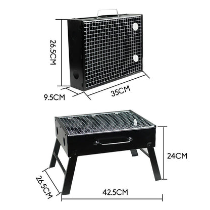 Outdoor Camping Portable & Foldable Charcoal BBQ Grill Hibachi Picnic Barbecue - Mekamart Australia
