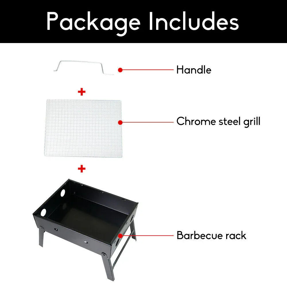 Outdoor Camping Portable & Foldable Charcoal BBQ Grill Hibachi Picnic Barbecue - Mekamart Australia