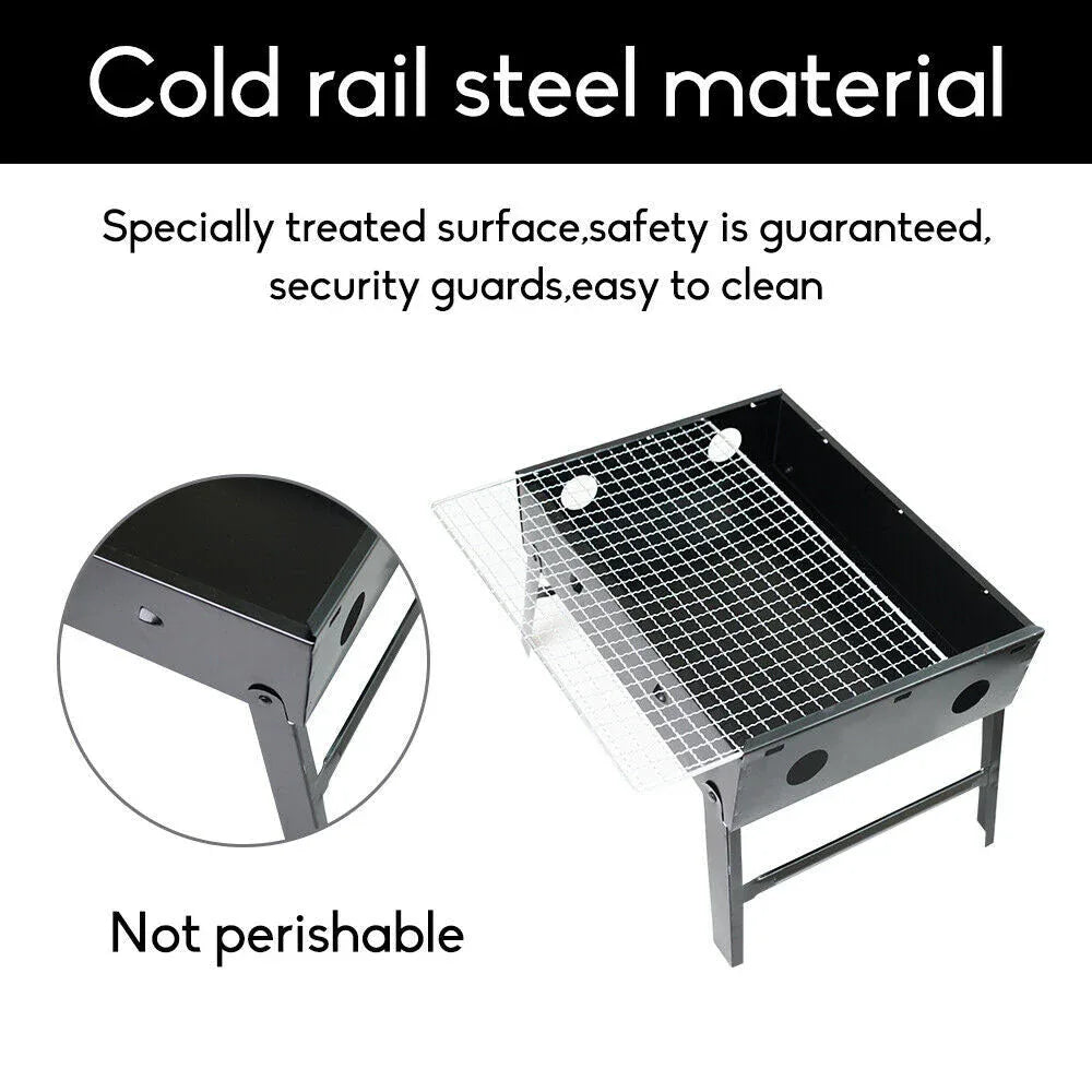 Outdoor Camping Portable & Foldable Charcoal BBQ Grill Hibachi Picnic Barbecue - Mekamart Australia