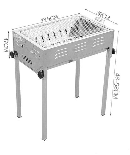 Stainless Steel Portable Outdoor BBQ Barbecue Grill Set Charcoal Kebab Picnic Camping Sets Medium - Mekamart Australia