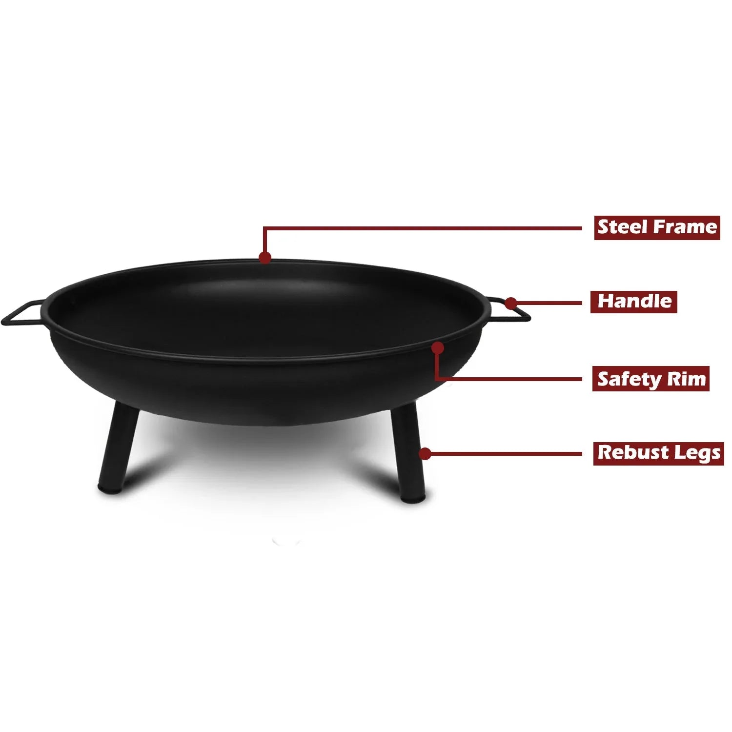 Portable Outdoor Fire Pit Fireplace Open Patio Heater Garden Plant Bowl Steel - Mekamart Australia