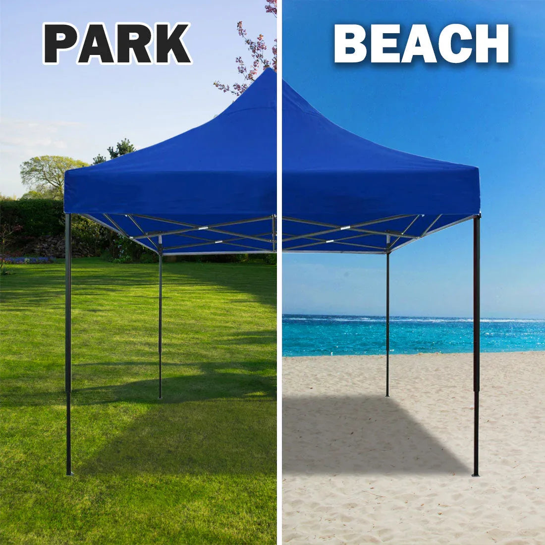 3x3m Pop Up Gazebo Outdoor Tent Folding Marquee Party Camping Market Canopy - blue - Mekamart Australia