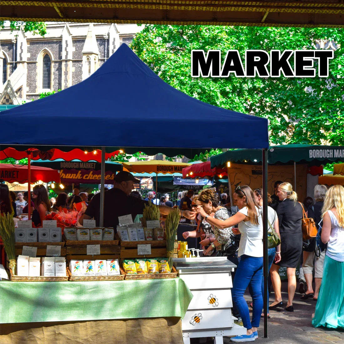 3x3m Pop Up Gazebo Outdoor Tent Folding Marquee Party Camping Market Canopy - blue - Mekamart Australia