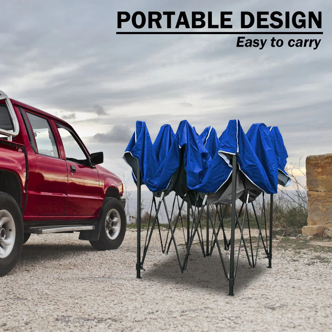 3x3m Pop Up Gazebo Outdoor Tent Folding Marquee Party Camping Market Canopy - blue - Mekamart Australia