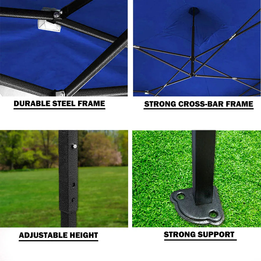 3x3m Pop Up Gazebo Outdoor Tent Folding Marquee Party Camping Market Canopy - blue - Mekamart Australia