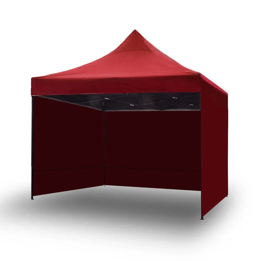 3x3m Pop Up Gazebo Outdoor Tent Folding Marquee Party Camping Market Canopy w/ Side Wall - red - Mekamart Australia