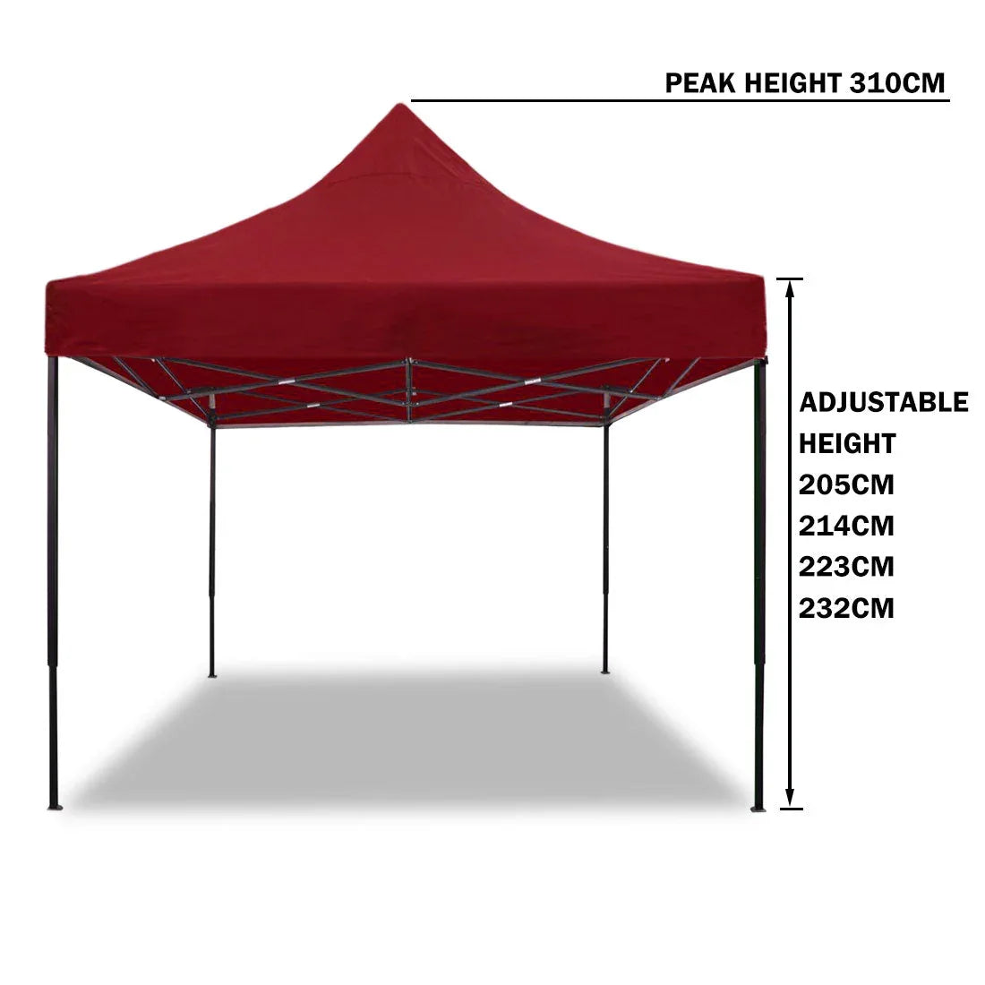 3x3m Pop Up Gazebo Outdoor Tent Folding Marquee Party Camping Market Canopy w/ Side Wall - red - Mekamart Australia