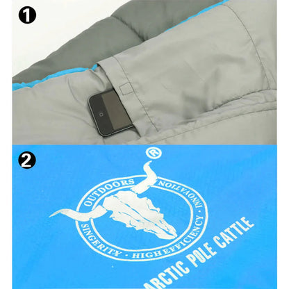 Outdoor Camping Envelope Sleeping Bag Thermal Tent Hiking Winter Single -15C - blue - Mekamart Australia
