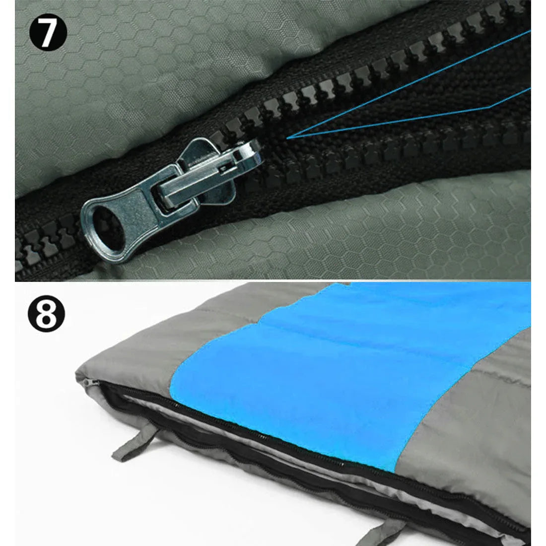 Outdoor Camping Envelope Sleeping Bag Thermal Tent Hiking Winter Single -15C - blue - Mekamart Australia