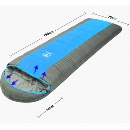 Outdoor Camping Envelope Sleeping Bag Thermal Tent Hiking Winter Single -15C - blue - Mekamart Australia