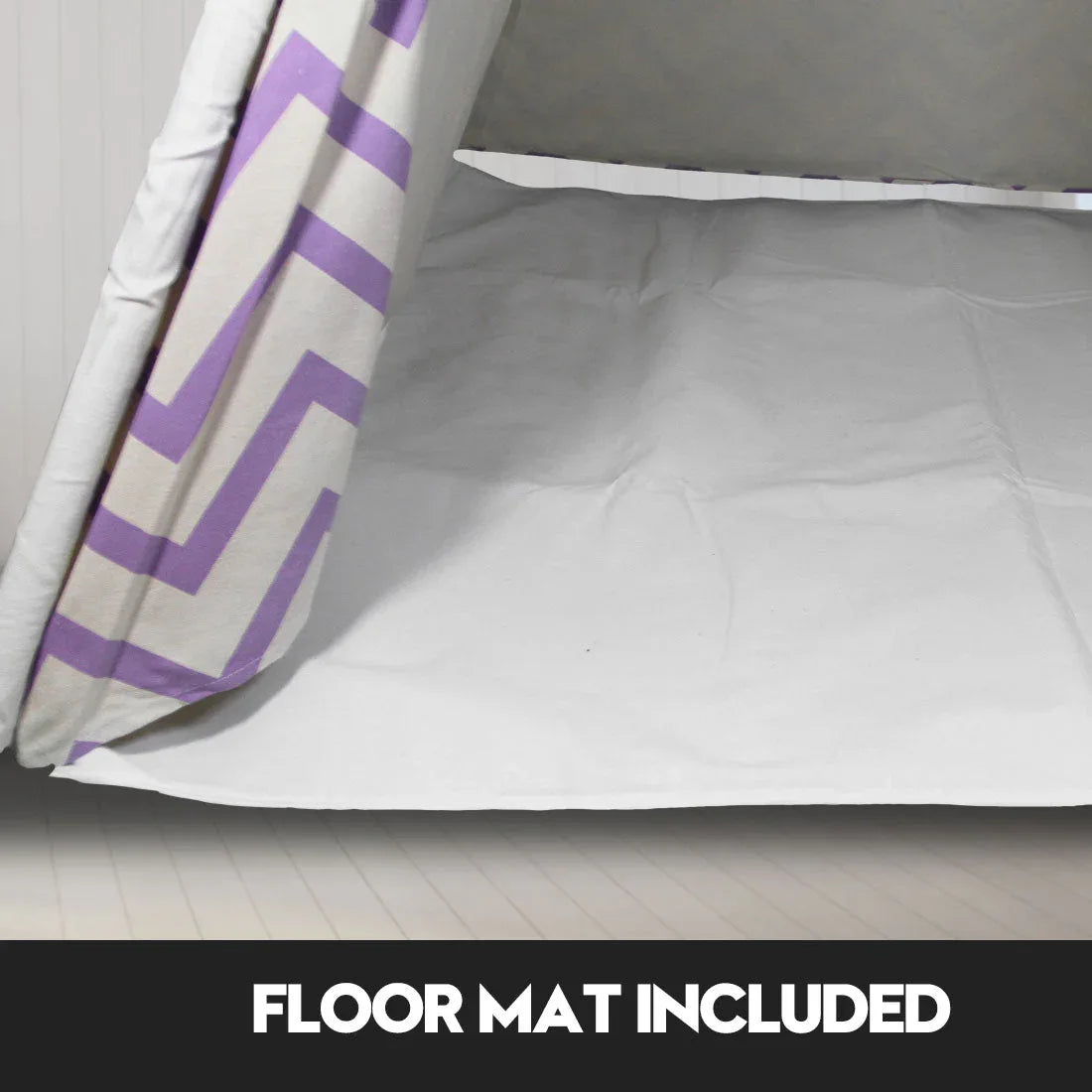 Giant Cotton Canvas Kids Teepee Wigwam Children Pretend Play Tent Indoor Outdoor Party - purple - Mekamart Australia