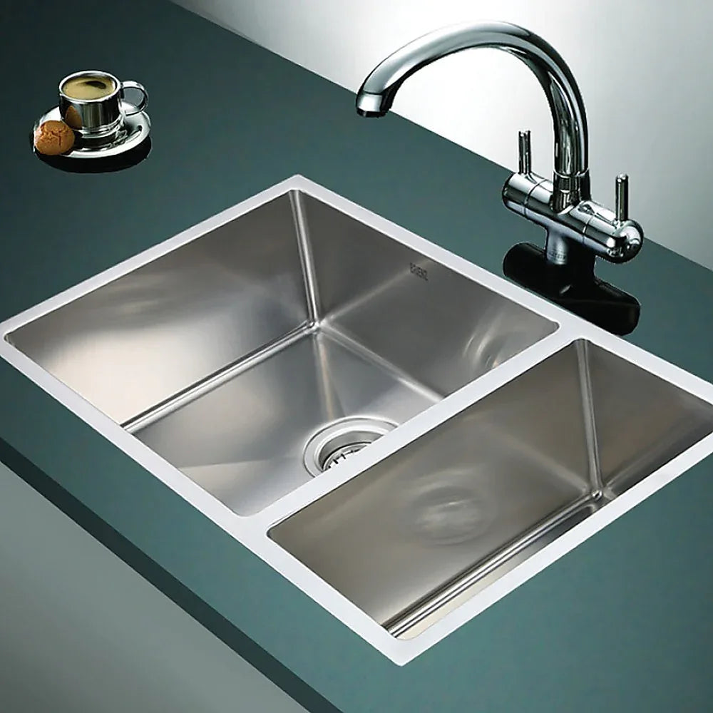715x440mm Handmade Stainless Steel Undermount / Topmount Kitchen Sink with Waste - Mekamart Australia