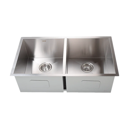 820x457mm Handmade Stainless Steel Undermount / Topmount Kitchen Laundry Sink with Waste - Mekamart Australia