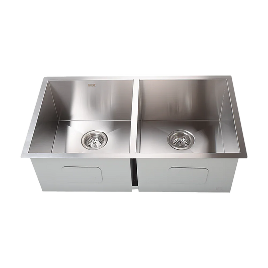 820x457mm Handmade Stainless Steel Undermount / Topmount Kitchen Laundry Sink with Waste - Mekamart Australia