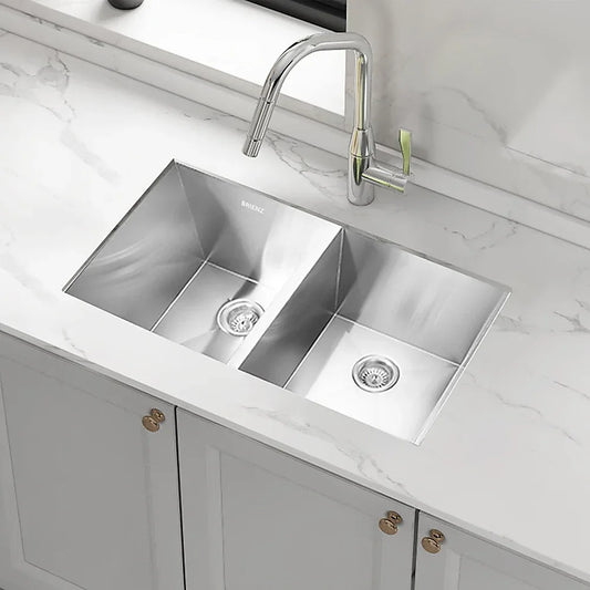 820x457mm Handmade Stainless Steel Undermount / Topmount Kitchen Laundry Sink with Waste - Mekamart Australia