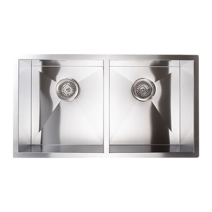 820x457mm Handmade Stainless Steel Undermount / Topmount Kitchen Laundry Sink with Waste - Mekamart Australia