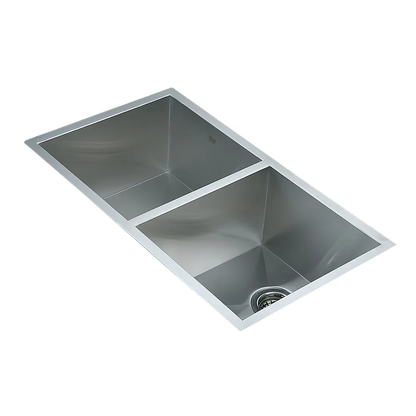 820x457mm Handmade Stainless Steel Undermount / Topmount Kitchen Laundry Sink with Waste - Mekamart Australia