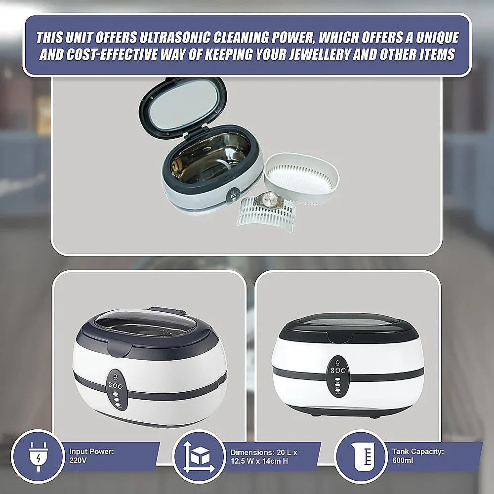 Ultrasonic Multi Purpose Sonic Wave Jewellery Cleaner - Mekamart Australia