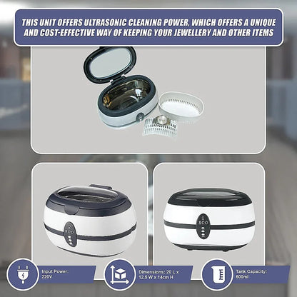 Ultrasonic Multi Purpose Sonic Wave Jewellery Cleaner - Mekamart Australia