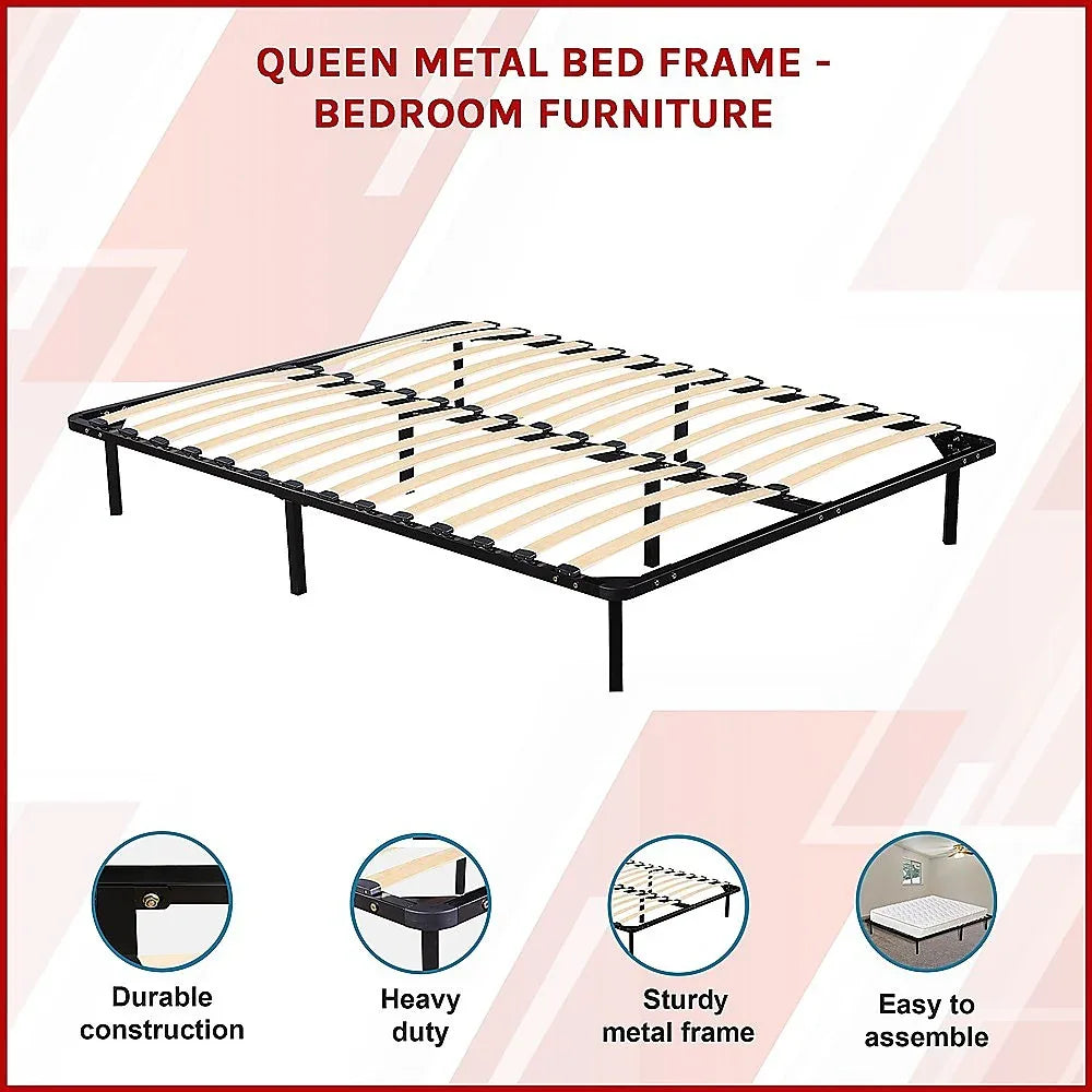 Queen Metal Bed Frame - Bedroom Furniture - Mekamart Australia